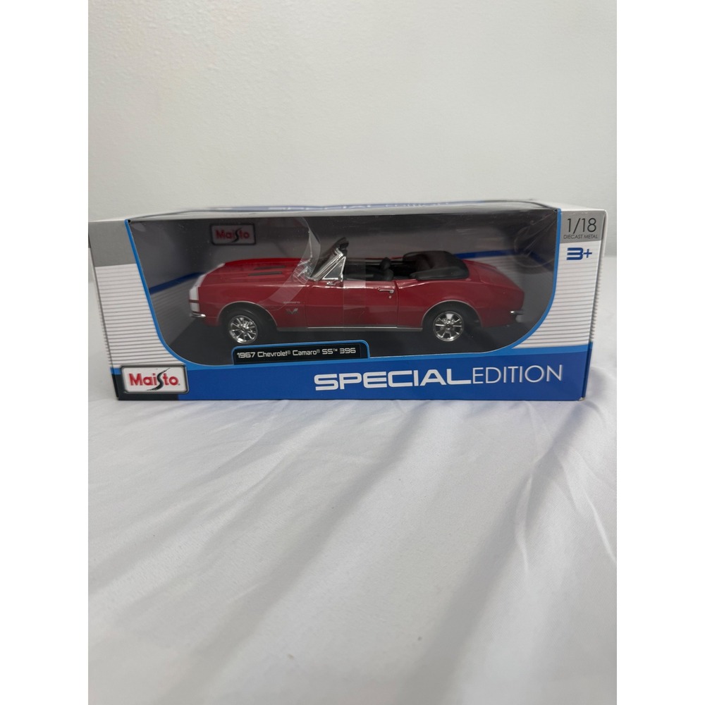 Maisto 1/18 1967 Chevrolet Camaro SS 396 Diecast Model Car Red Special Edition